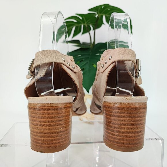 Ron White Woman’s Tan Leather Slingback Block Heel Sandals Size 6.5 - Picture 3 of 8